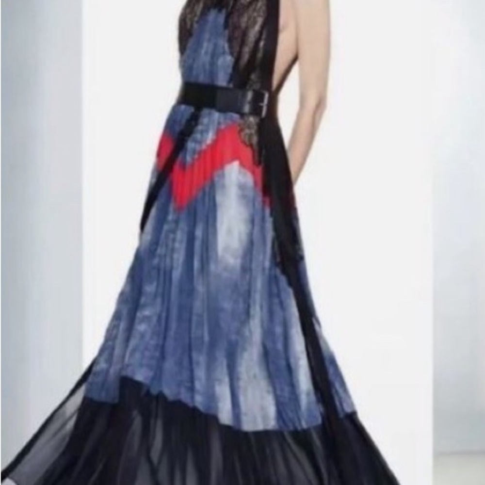 Elegant Black and Red Maxi Dress